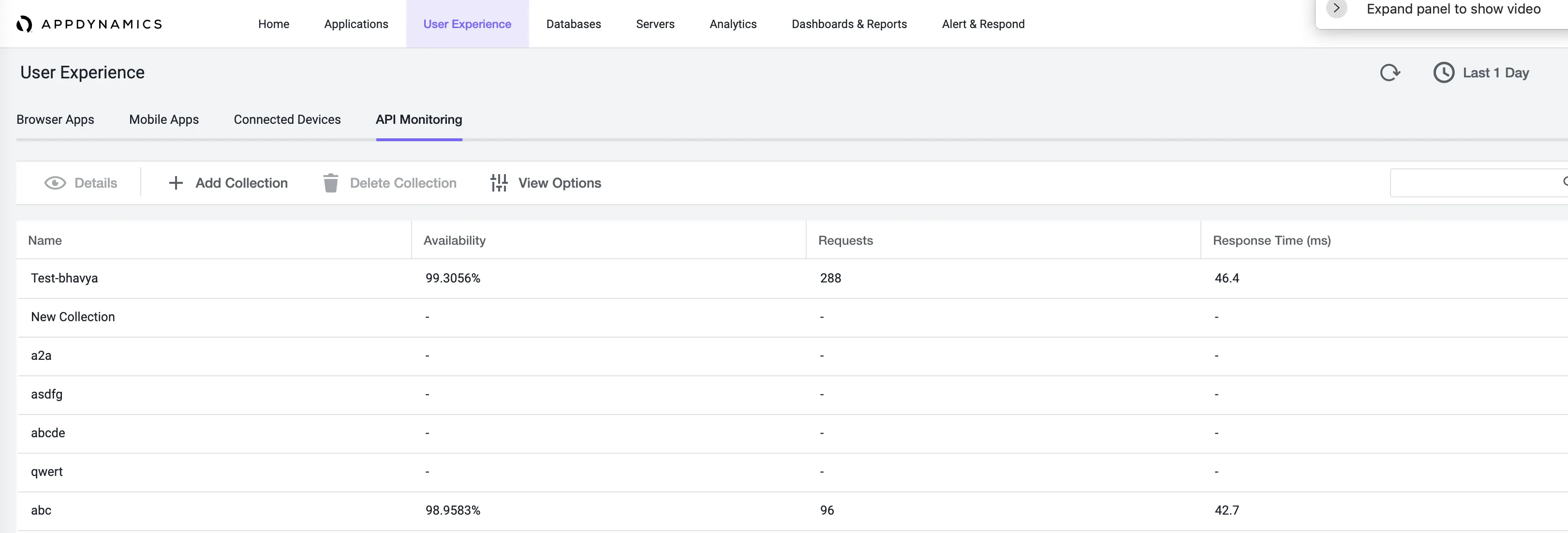 AppDynamics Synthetic API Monitoring