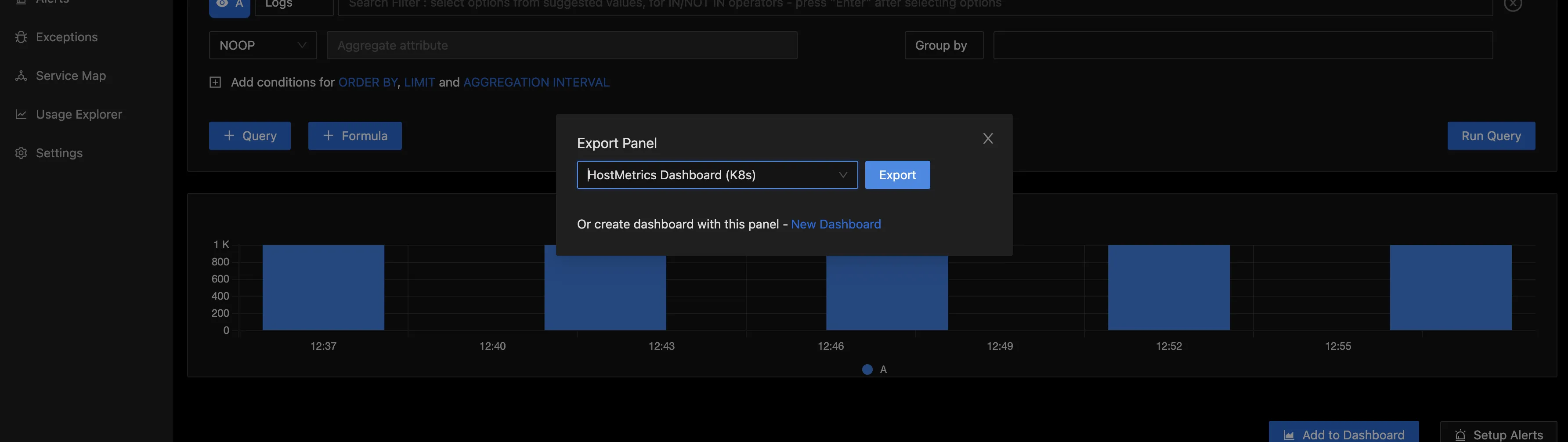 Export panel